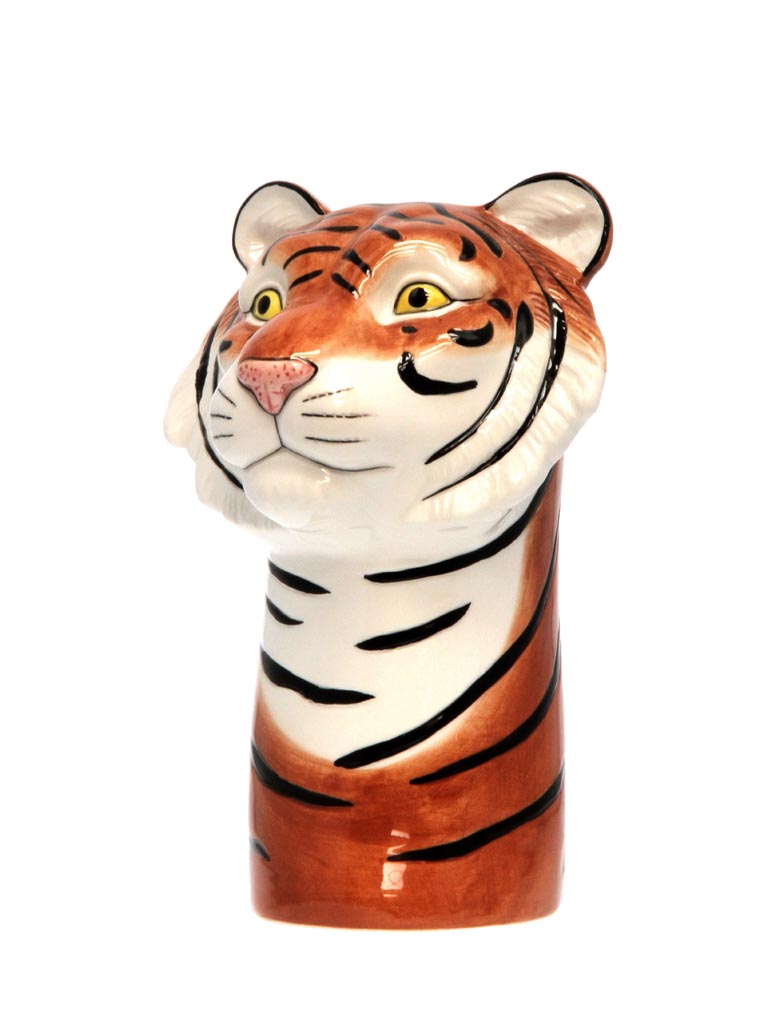 Tête de tigre céramique peinte à la main - 2