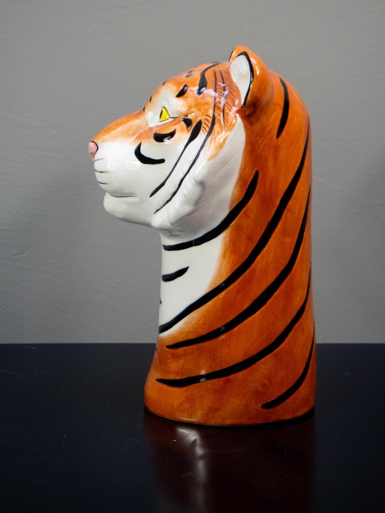 Tête de tigre céramique peinte à la main - 5