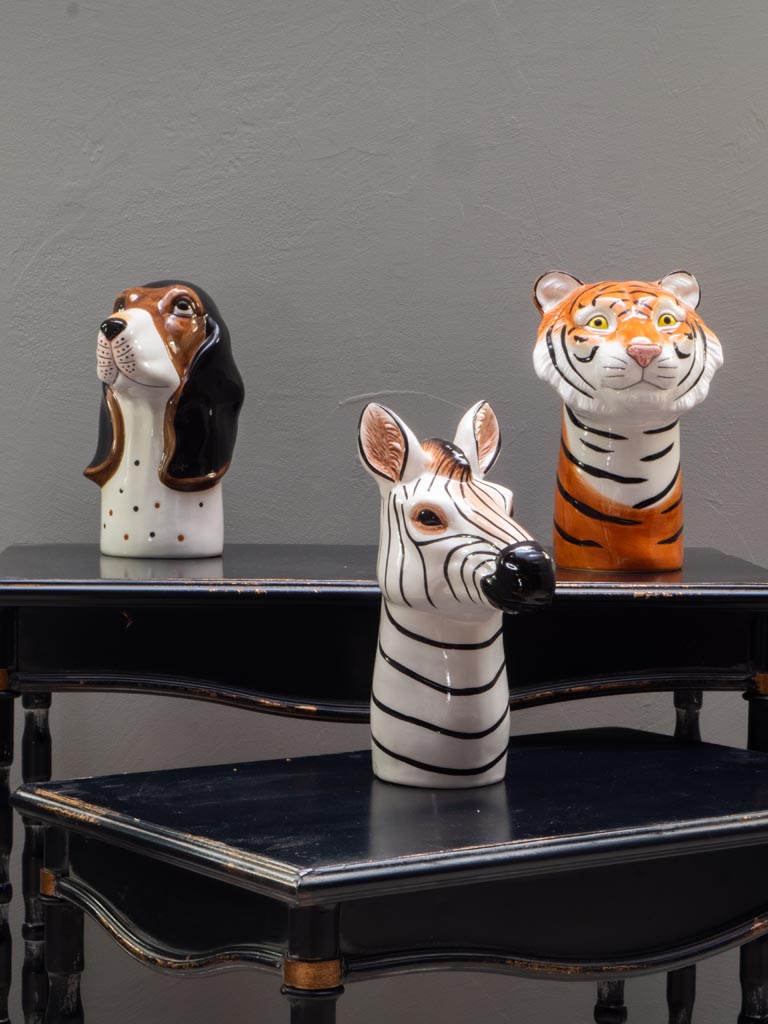 Handpainted tiger head in ceramic - 4