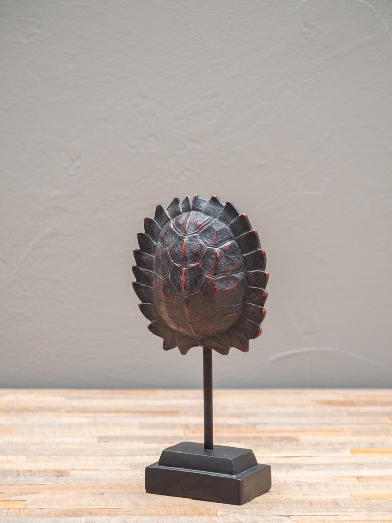 Small resin turtle shell on stand - 1