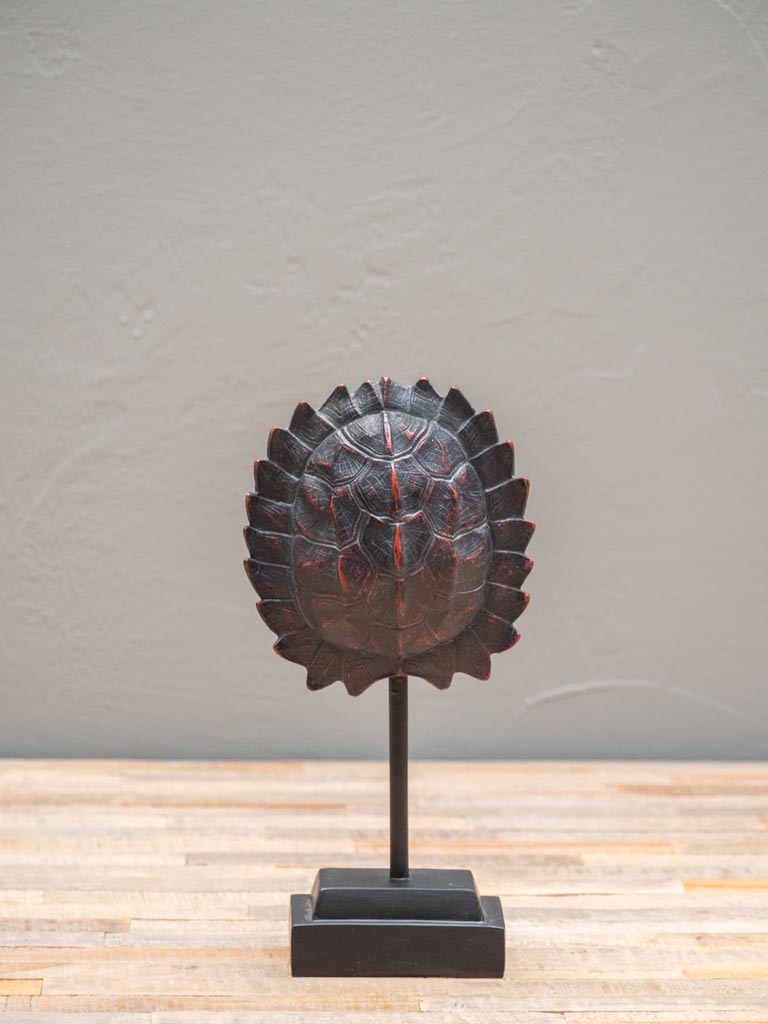Small resin turtle shell on stand - 3