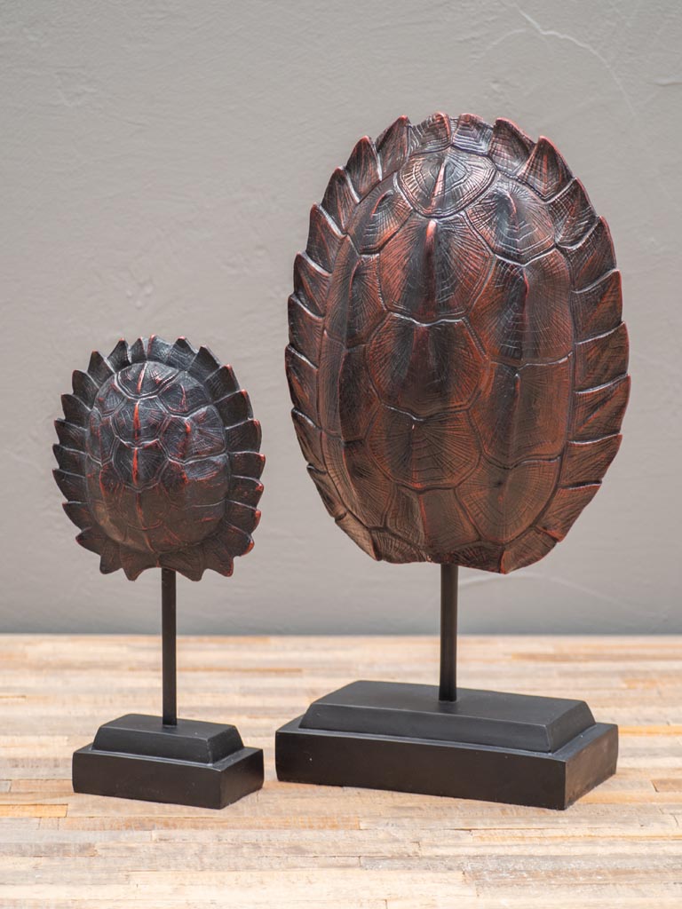 Small resin turtle shell on stand - 4