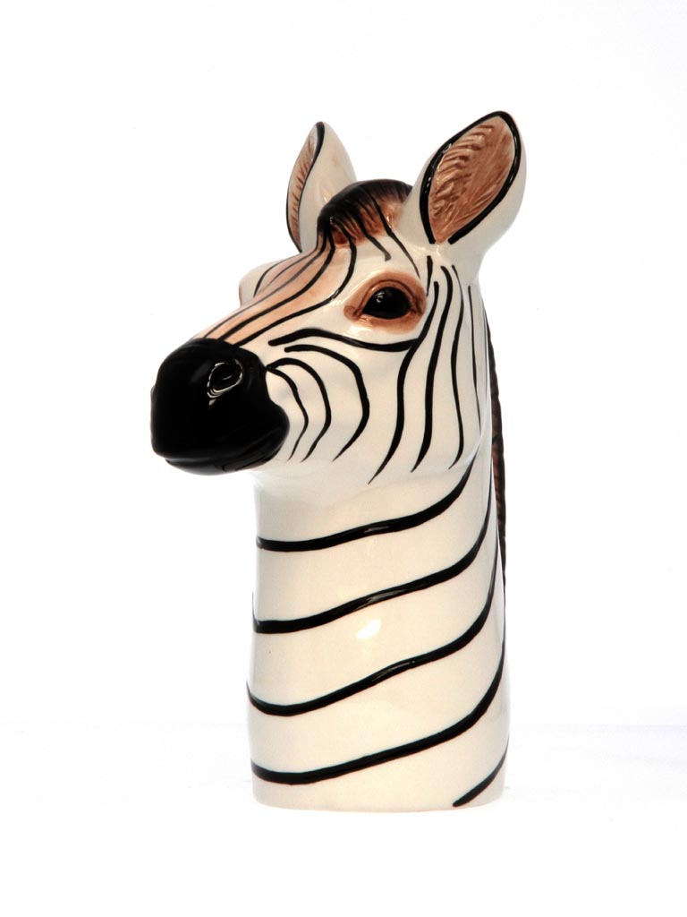 Handpainted zebra head in ceramic - 2