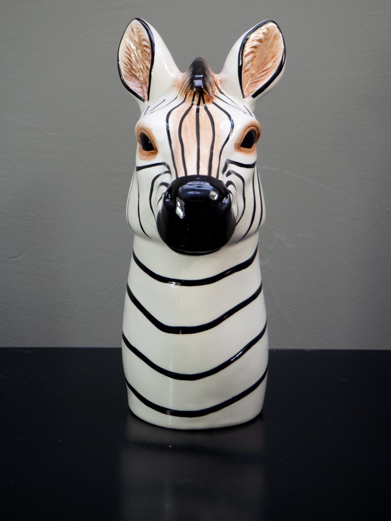 Handpainted zebra head in ceramic - 3