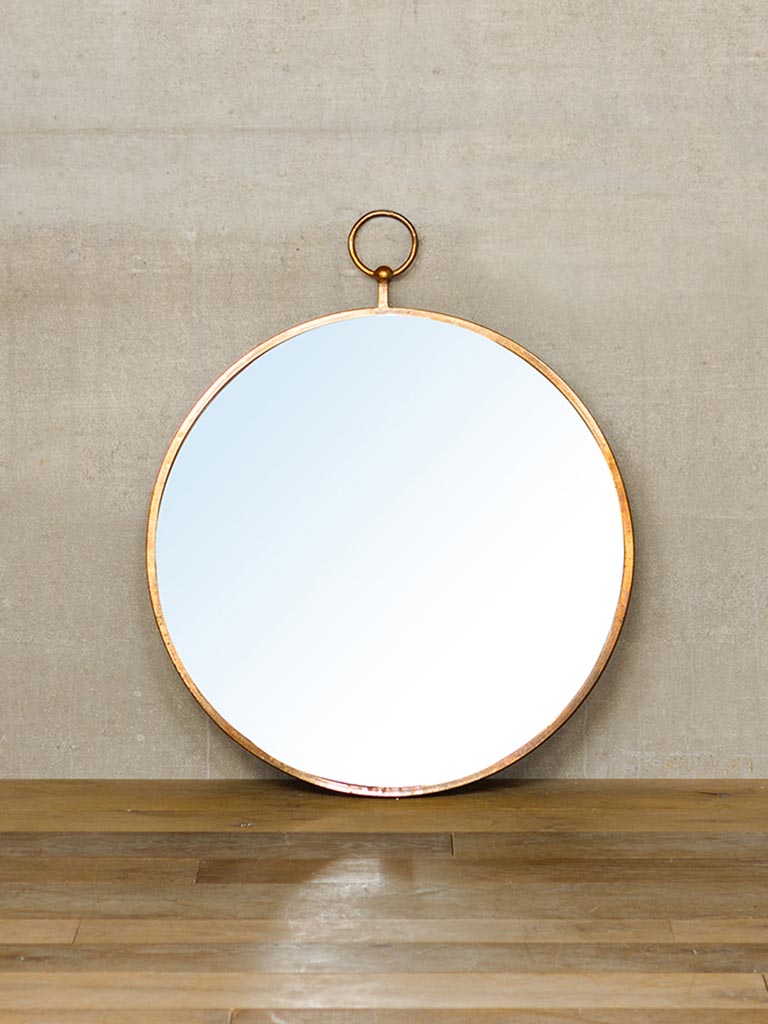 Fob round mirror copper patina - 1