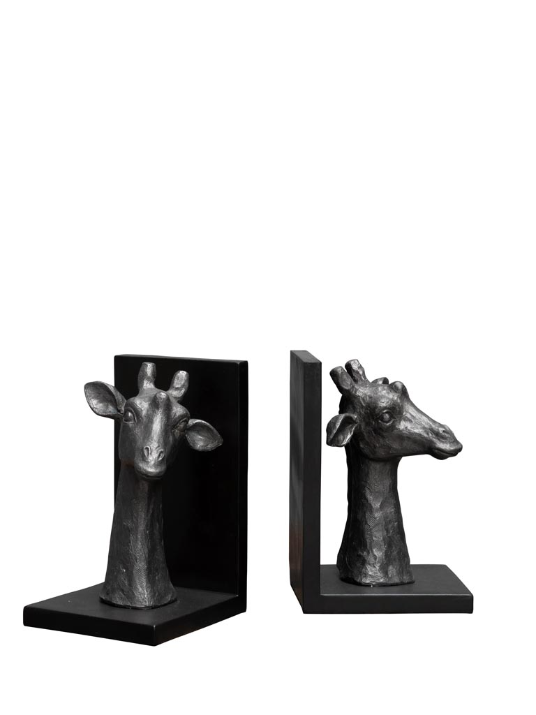 Old bronze girafe bookend in resin - 2