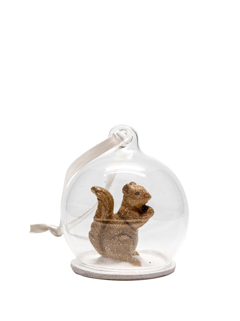 Clear xmas ball with squirrel - 2