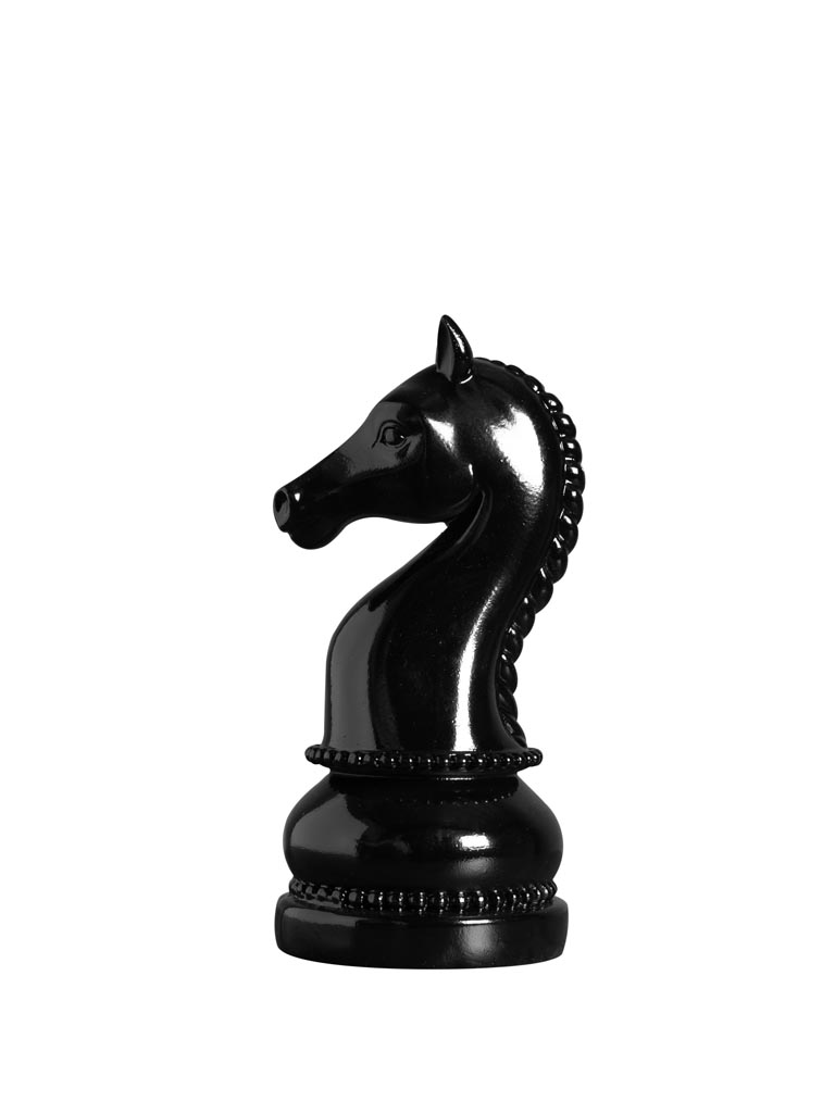 Shiny black chess horse - 2