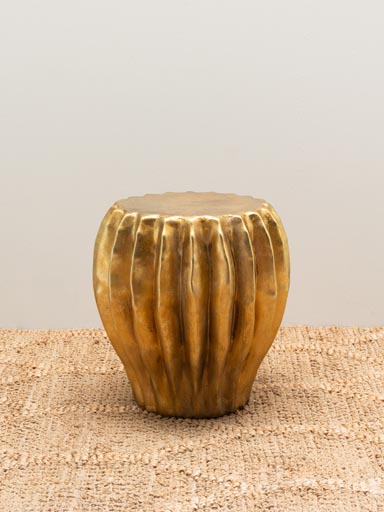 Gold resin cactus side table