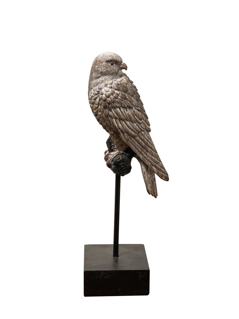 Resin falcon on metal perch - 2