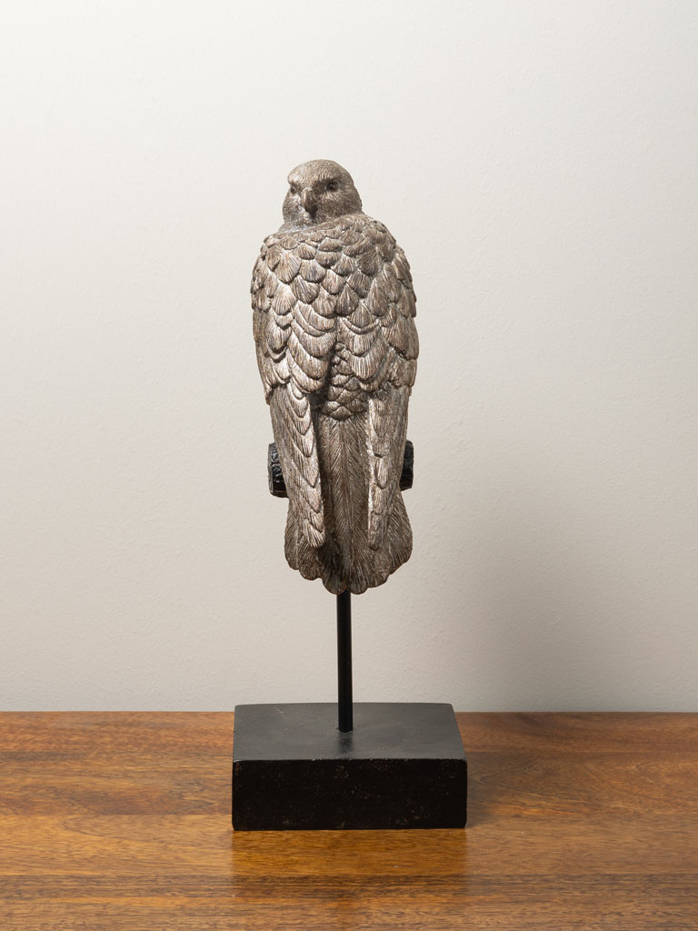 Resin falcon on metal perch - 3