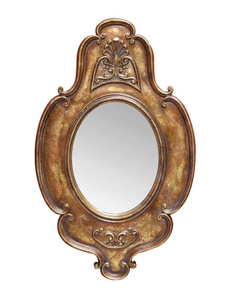 Miroir romantique vieil or résine - 2