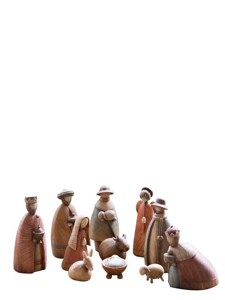 Nativity set in resin warm colors (11 pieces) - 2