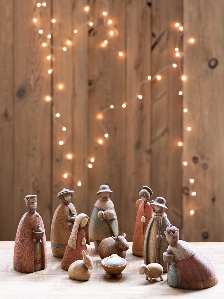 Nativity set in resin warm colors (11 pieces) - 3
