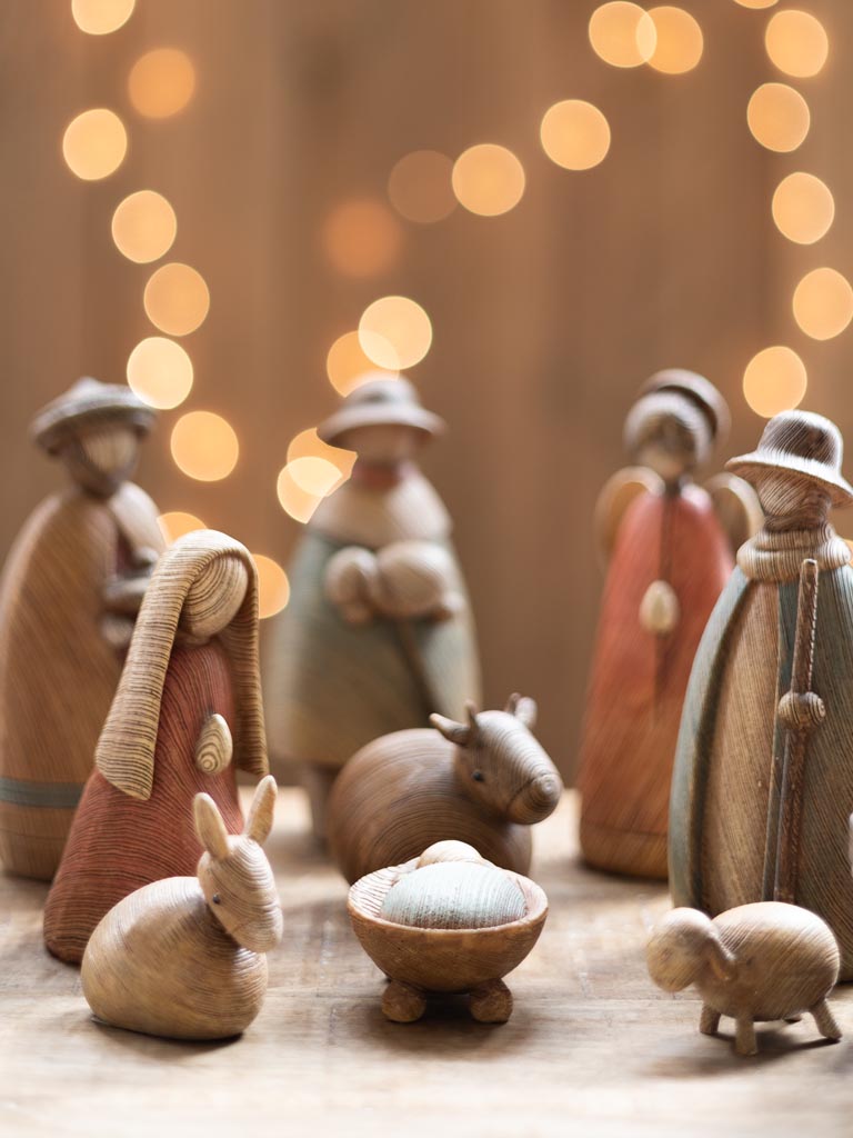 Nativity set in resin warm colors (11 pieces) - 4