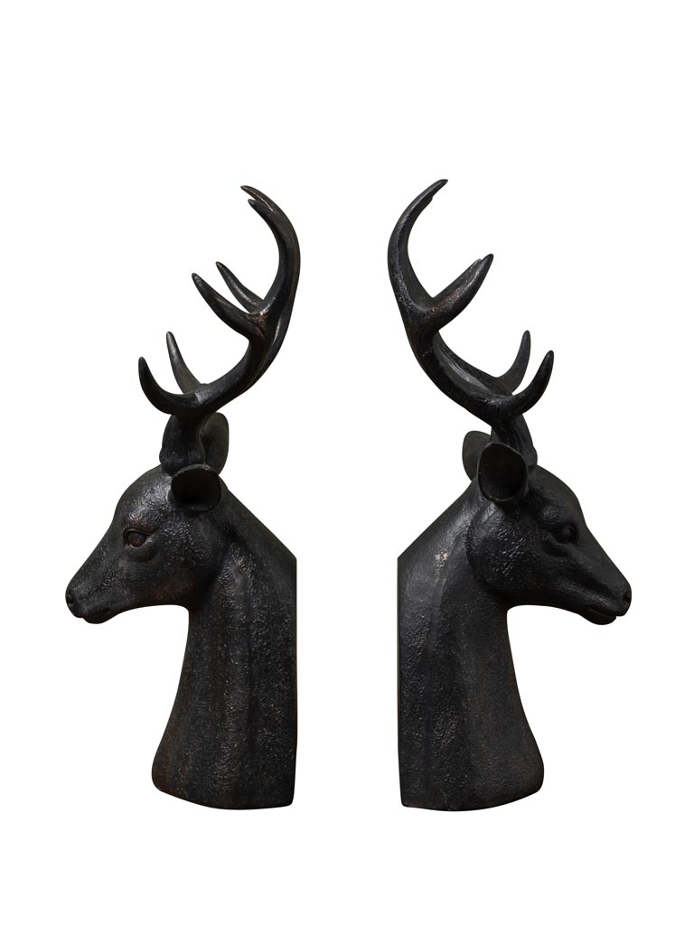 Bookends deer heads big antlers - 2