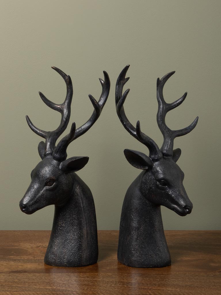 Bookends deer heads big antlers - 5