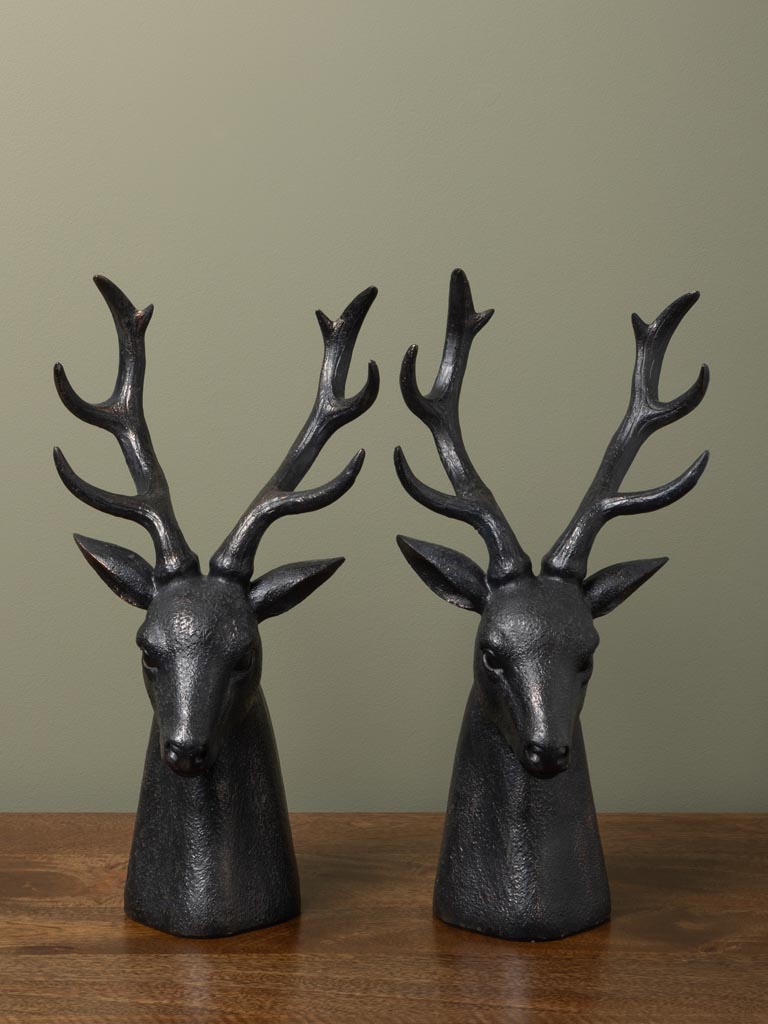 Serre-livres têtes de cerf grands bois - 4