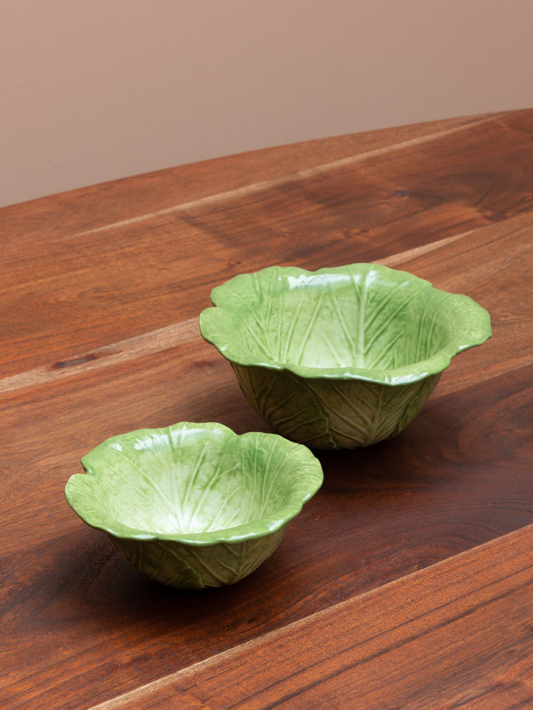 S/2 salad bowls cabbage in ceramic - 1