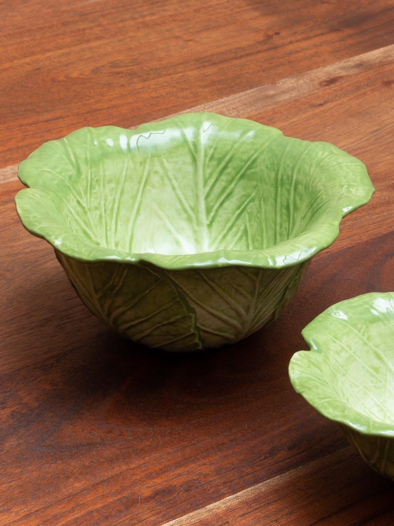 S/2 salad bowls cabbage in ceramic - 5