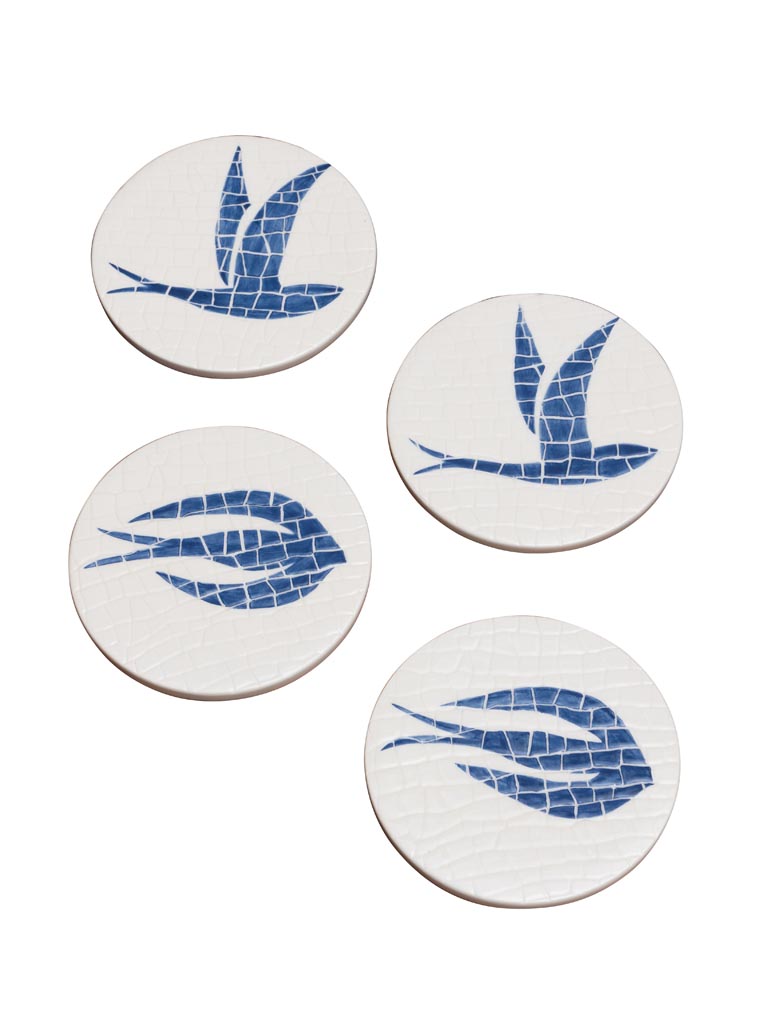 S/4 sous-verres oiseaux mosaïque - 2