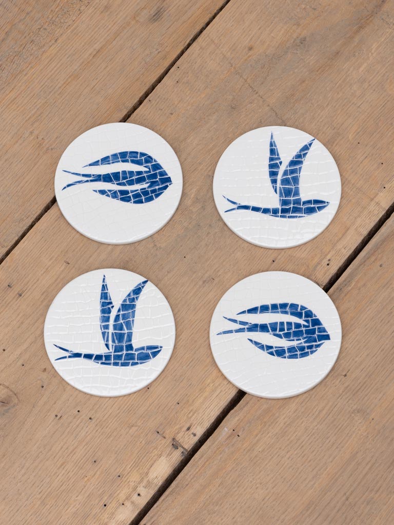 S/4 mosaic bird coasters - 3