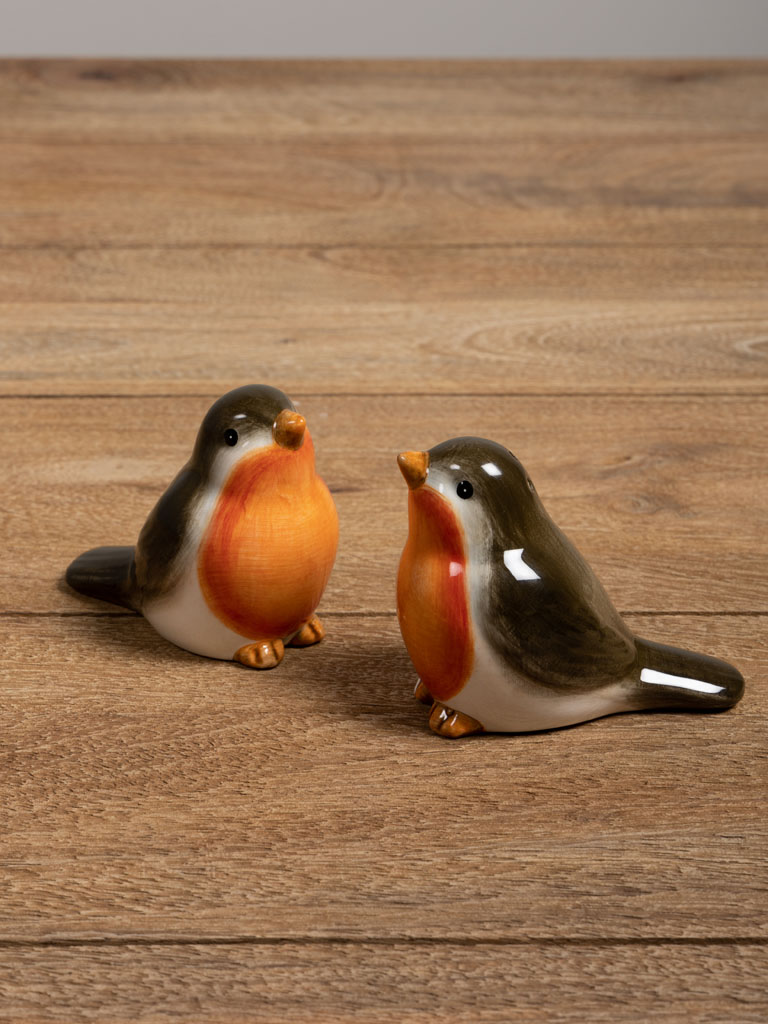 S/2 salt & pepper robins - 1