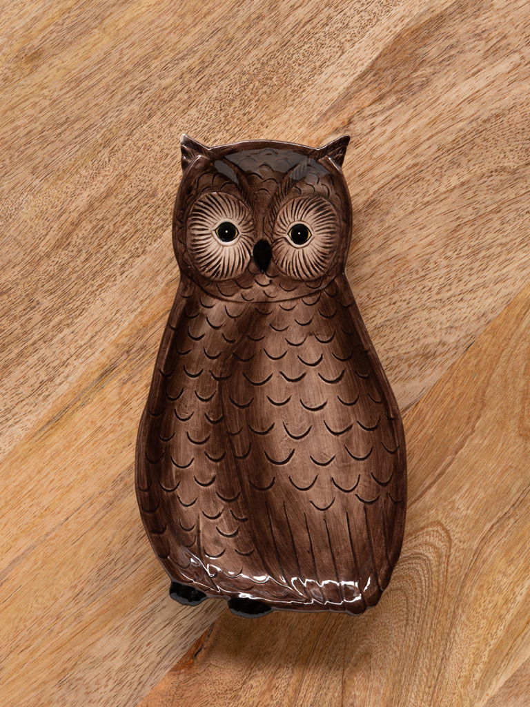 Small owl dish in ceramic - 1