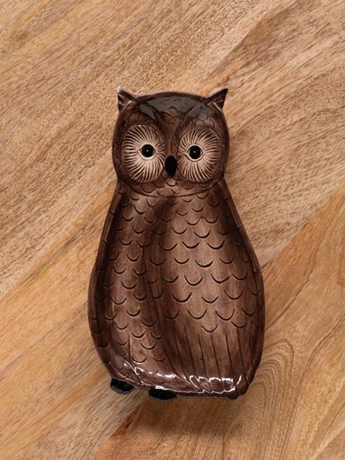 Small owl dish in ceramic