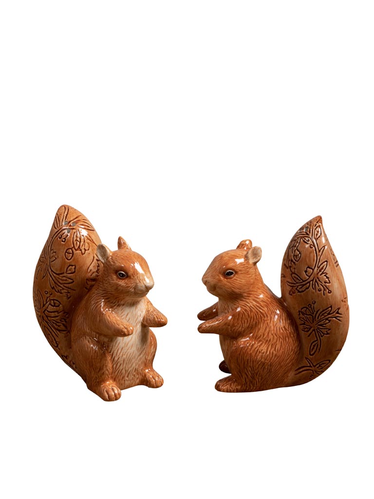 S/2 salt & pepper squirrels flowery tail - 3