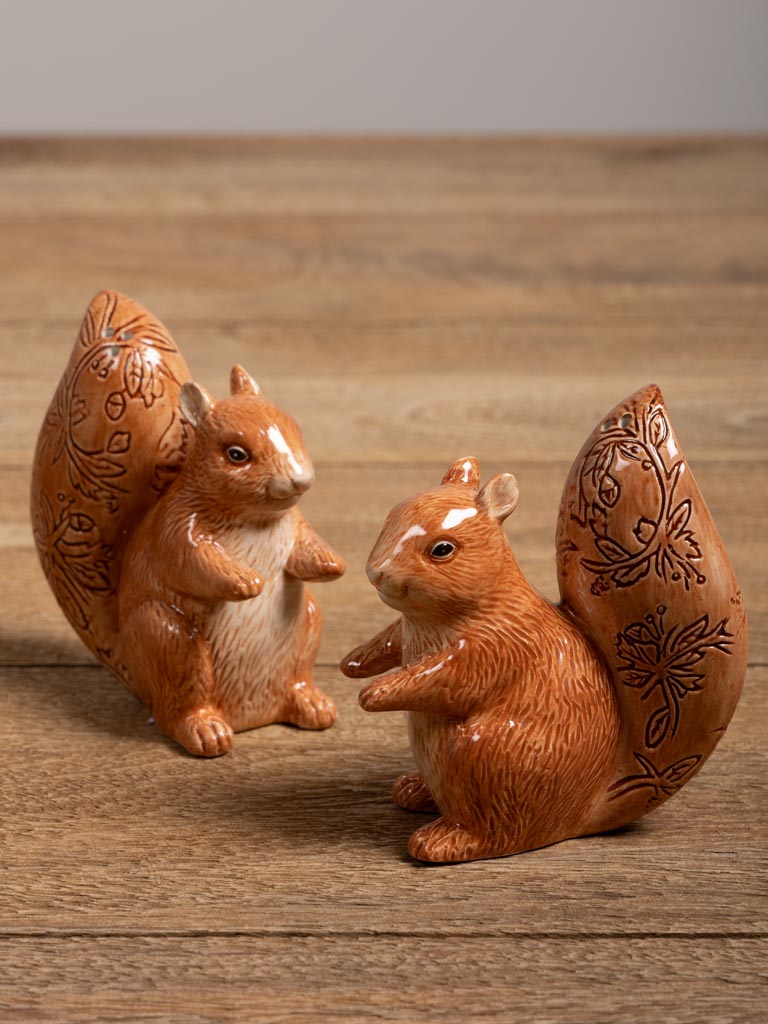 S/2 salt & pepper squirrels flowery tail - 4