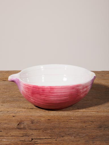 Onion bowl white and purple