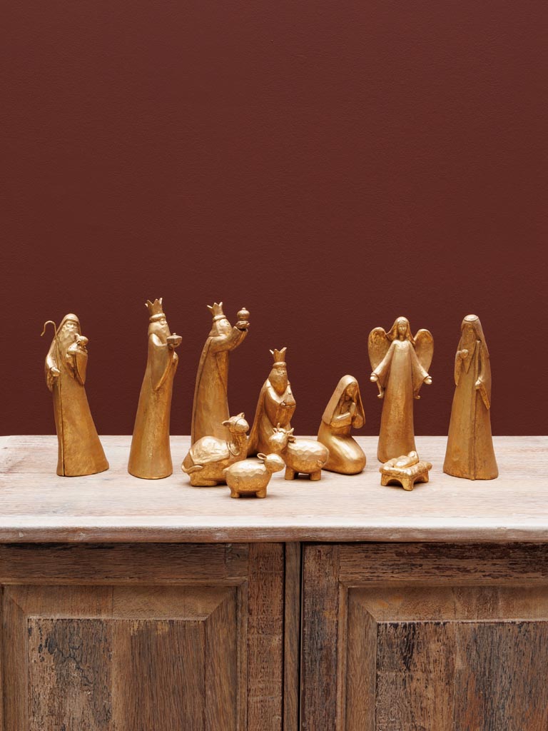 Golden nativity set (11 pieces) - 1