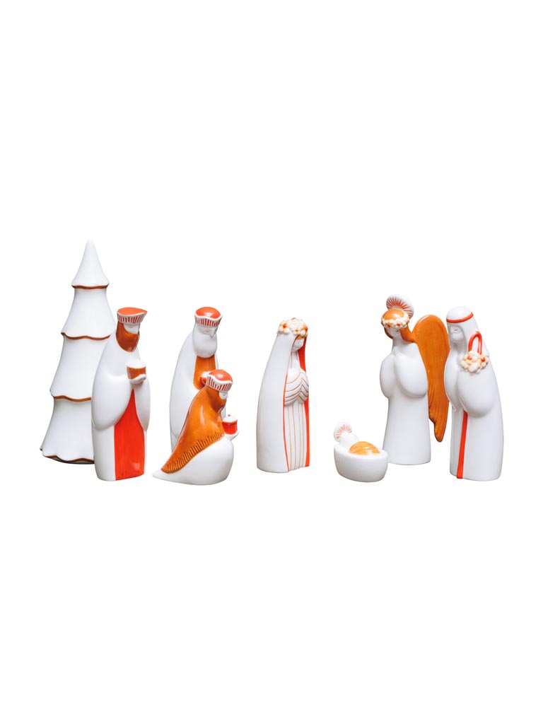 Crèche en céramique Seventies (8 pièces) - 2