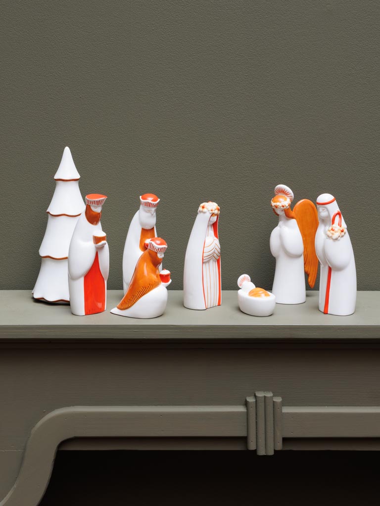 Crèche en céramique Seventies (8 pièces) - 1