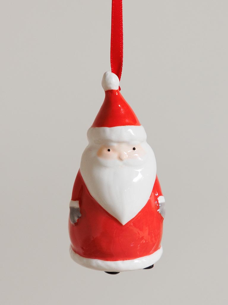 S/2 hanging Xmas bells Santa Claus & dog - 3