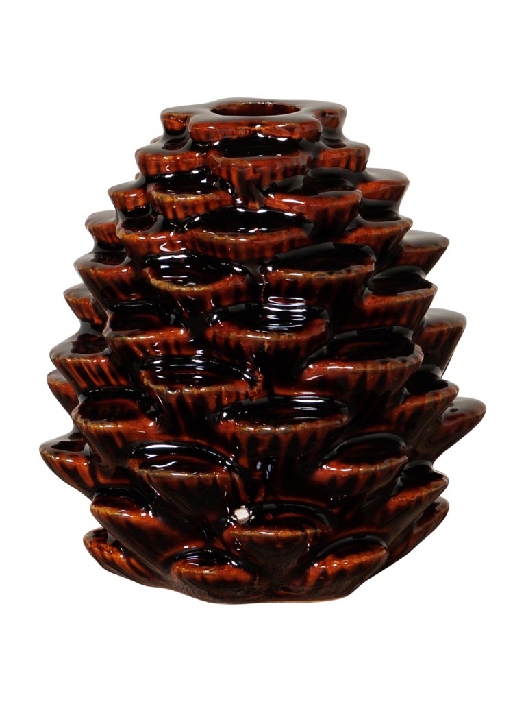 Stoneware Pinecone candlestick - 2