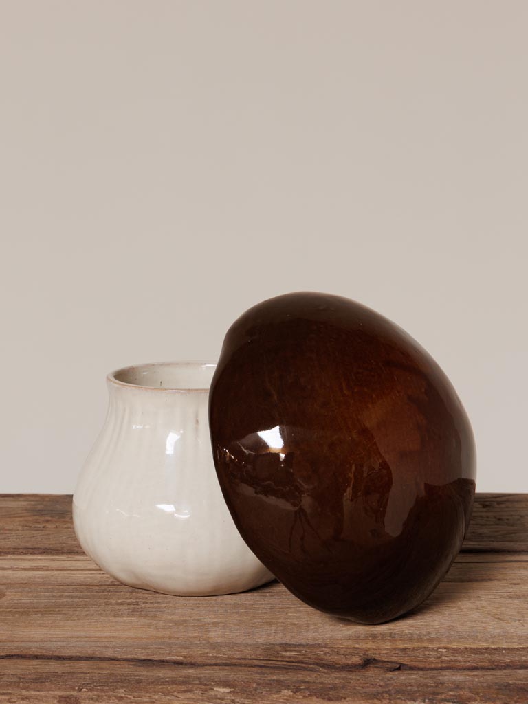 Airtight stoneware mushroom box - 3