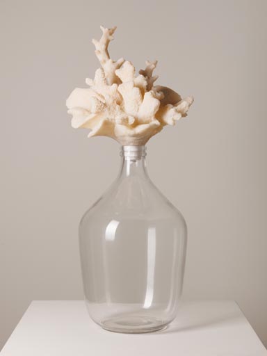 Bottle with white coral