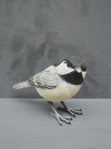 Coal tit in resin