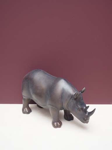 Resin rhinoceros bronze patina