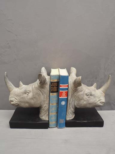 Rhino heads bookend