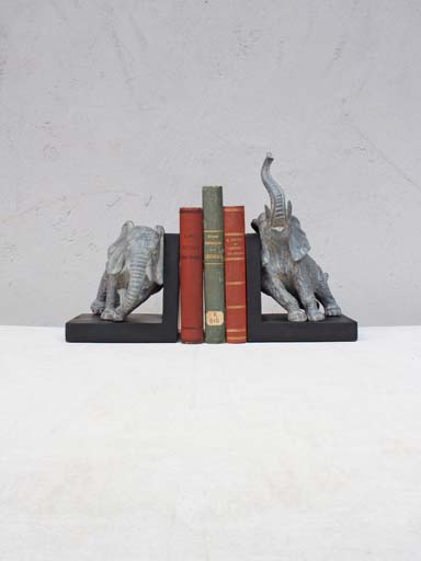 Bookends playing elephants