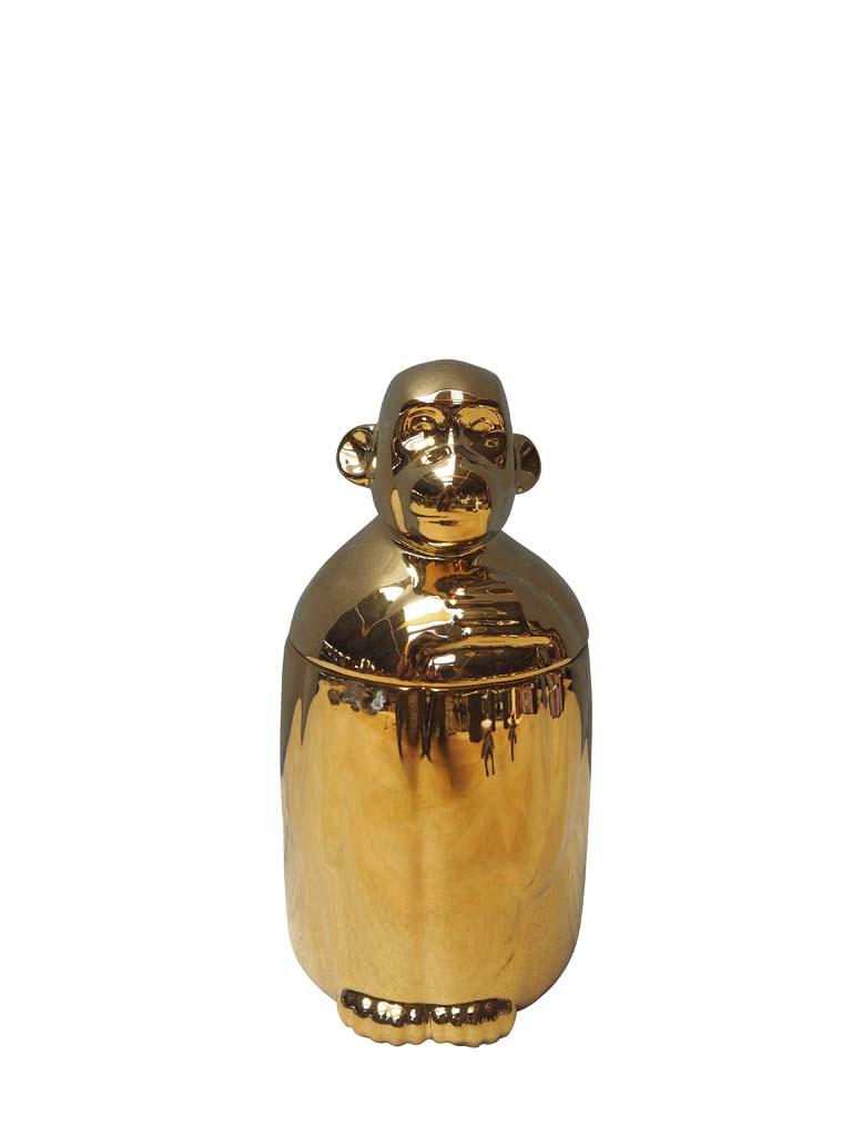 Golden ceramic box Monkey bling - 2
