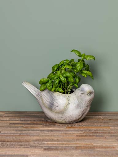 Bird flower pot in resin