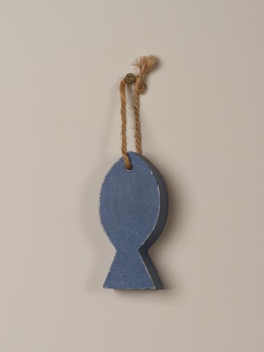 Hanging blue wooden fish