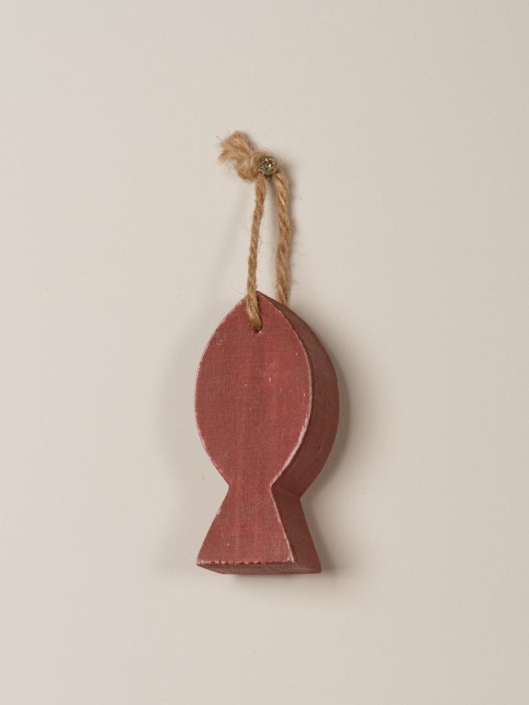 Hanging red wooden fish - 1
