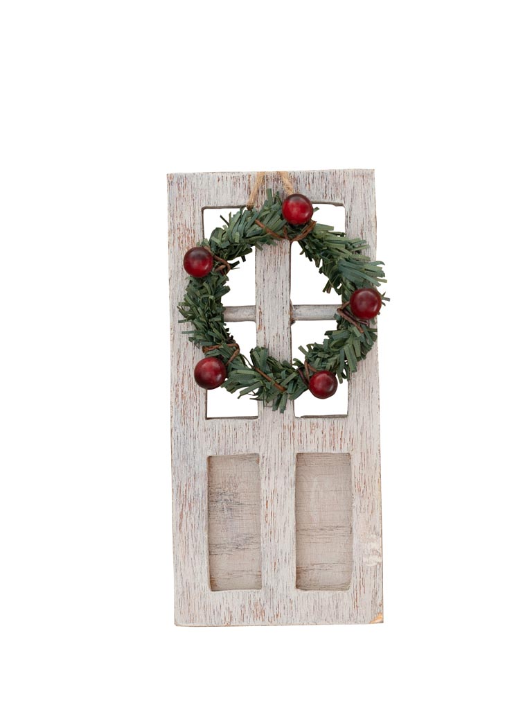 Porte blanche et couronne de Noël - 2