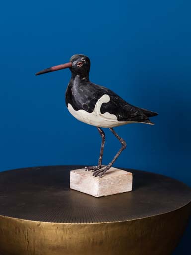 Oystercatcher on wooden square base