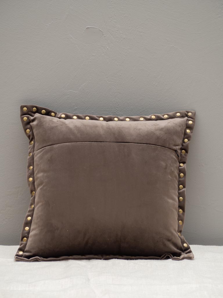 Grey cushion with golden studs - 3